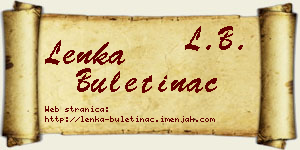 Lenka Buletinac vizit kartica